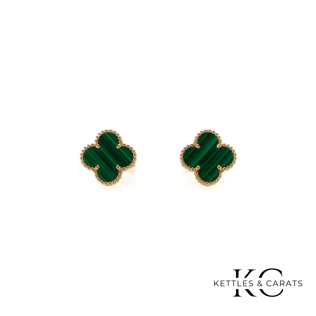 Earrings - Green Malachite