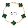 5 Motif Bracelet - Green Malachite