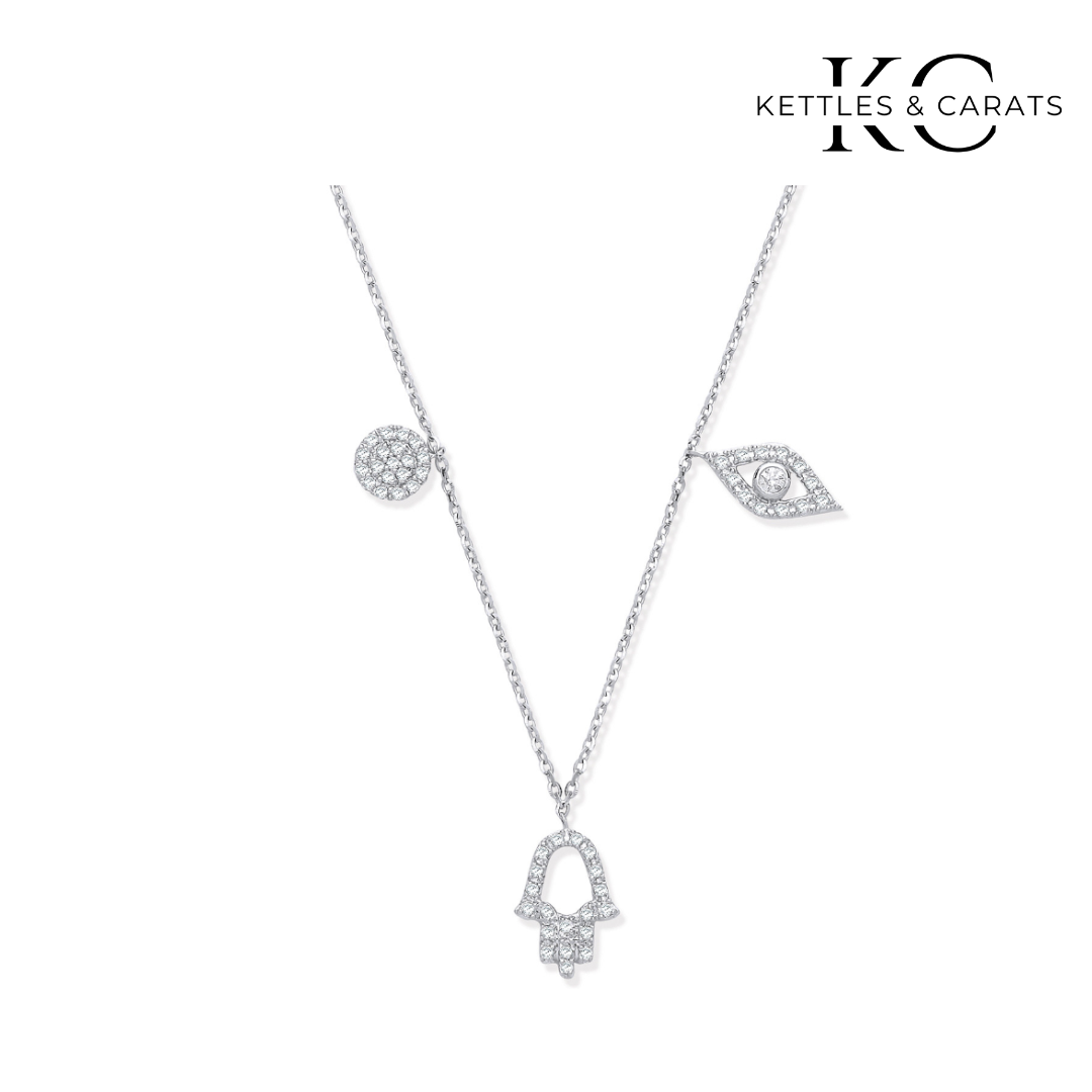 Evil Eye, Hamsa & Circle Pendant